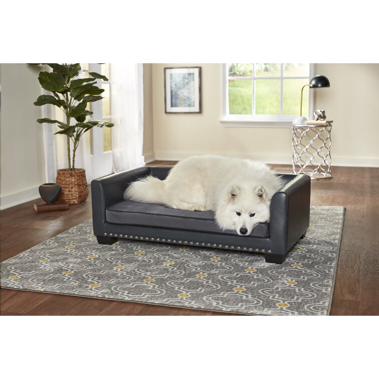 Leather dog sofa outlet bed